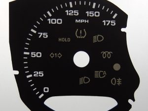 Porsche Macan and Cayman KMH to MPH Conversion Dial for imported vehicle. Part No. C1351