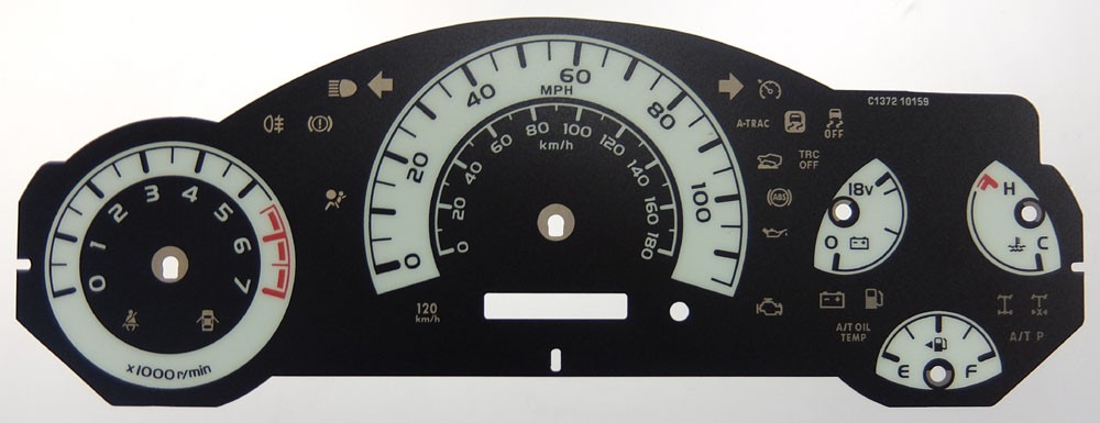 Toyota FJ Cruiser Petrol KMH to MPH Conversion Dial for imported vehicle. Part No. C1372
