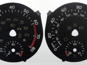 Skoda Fabia Petrol KMH to MPH Conversion Dial for imported vehicle. Part No. C1375