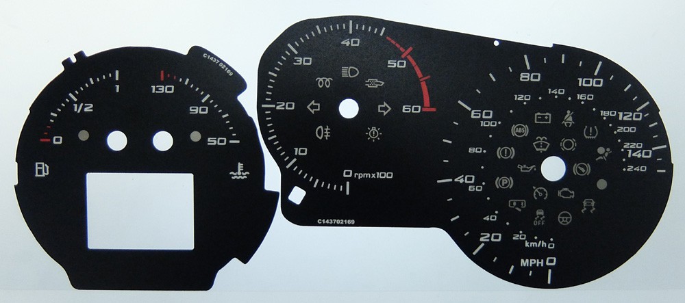 Seat Altea Diesel models, KMH to MPH Conversion Dial for imported / exported vehicle. Part No. C1437