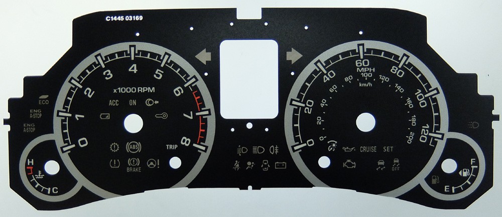 Suzuki Swift Mk3 2010 on, KMH to MPH Conversion Dial for imported / exported vehicle. Part No. C1445