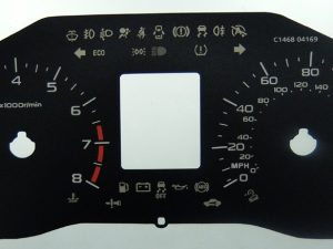Subaru Impreza Mk4 2011on, KMH to MPH Conversion Dial for imported / exported vehicle. Part No. C1468