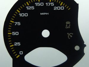 Porsche 911 (997) GT3 RS, KMH to MPH Conversion Dial for imported / exported vehicle. Part No. C1470