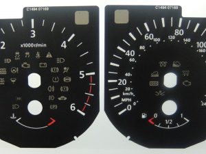 Nissan Pulsar Diesel & Petrol KMH to MPH Conversion Dial for imported / exported vehicle. Part No. C1494