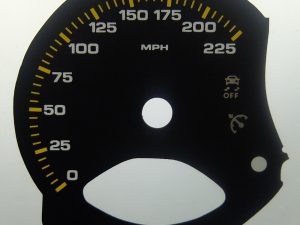Porsche 911 (997) GT3 & GT3 RS KMH to MPH Conversion Dial for imported / exported vehicle. Part No. C1497