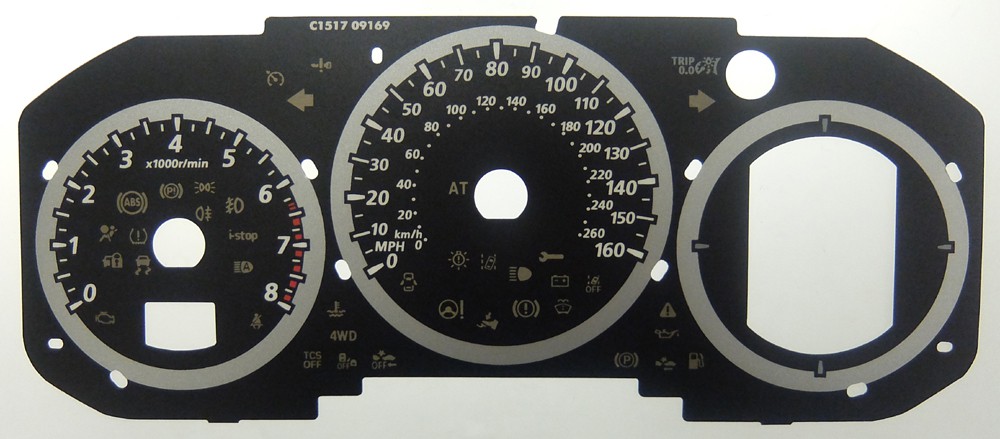 Mazda CX5 Petrol model, KMH to MPH Conversion Dial for imported / exported vehicle. Part No. C1517