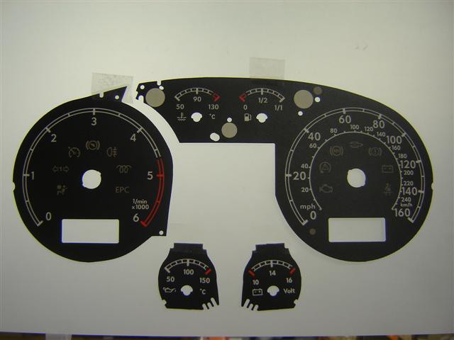 Sharan/Alhambra. KMH to MPH Conversion Dial for imported vehicle. Part No. C153