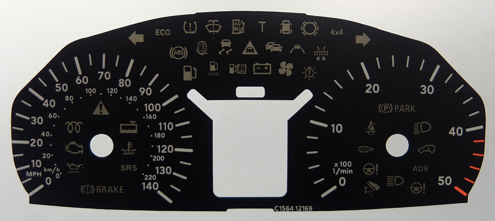 Mercedes Vito / Sprinter KMH to MPH Conversion Dial for imported / exported vehicle. Part No. C1564