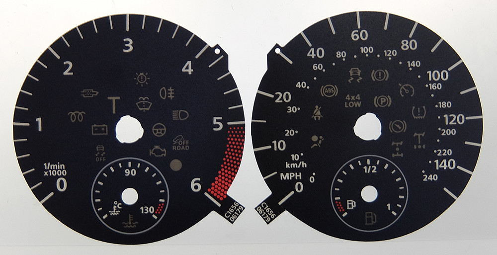 VW Amarok Diesel Model, KMH to MPH Conversion Dial for imported / exported vehicle. Part No. C1656