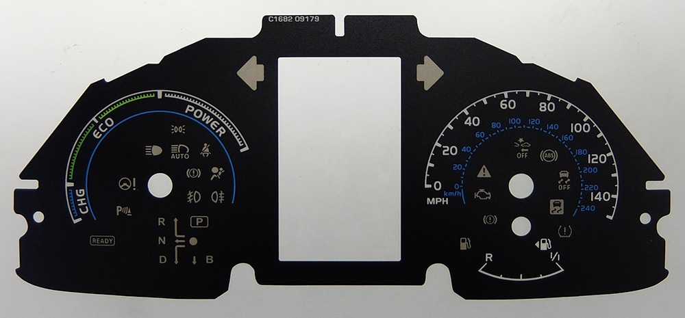 Toyota Auris Hybrid, KMH to MPH Conversion Dial for imported / exported vehicle. Part No. C1682