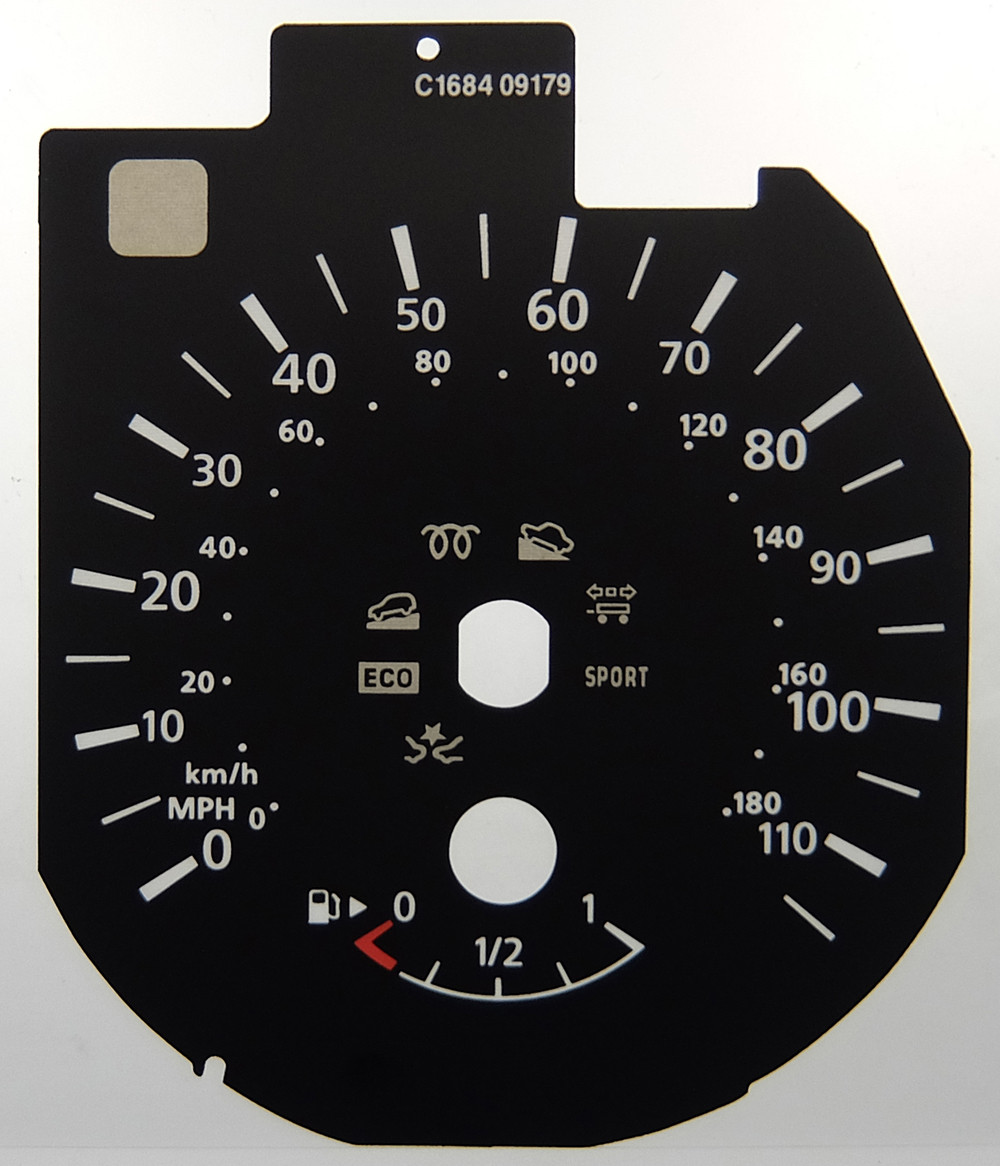 Nissan X Trail, 2013 onwards, KMH to MPH Conversion Dial for imported / exported vehicle. Part No. C1684