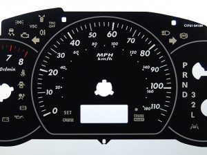 Toyota Alphard. 1st Gen Petrol models. KMH to MPH Conversion Dial for imported vehicle. Part No. C1761