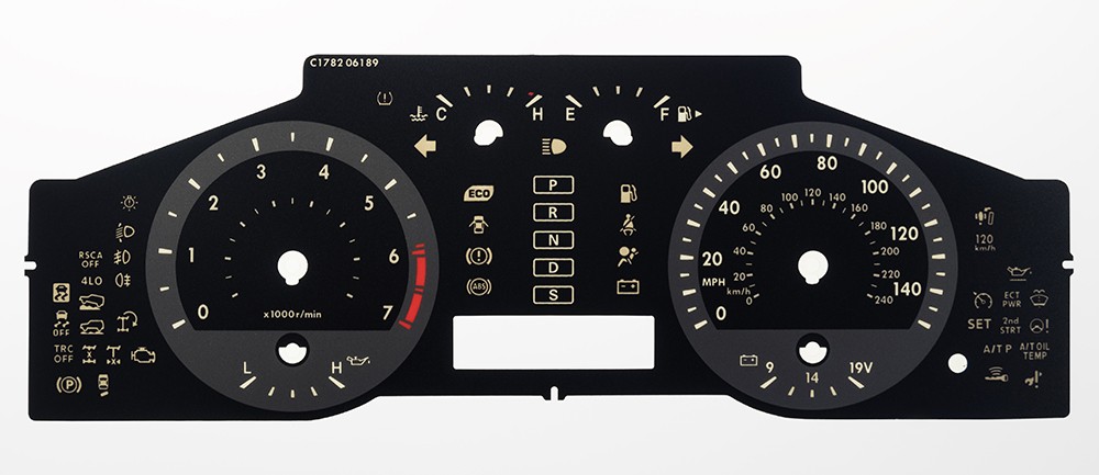 Land Cruiser (Released 2008), KMH to MPH Conversion Dial for imported / exported vehicle. Part No. C1782