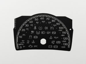 VW UP!, Seat Mii and Skoda Citygo, KMH to MPH Conversion Dial for imported / exported vehicle. Part No. C1819
