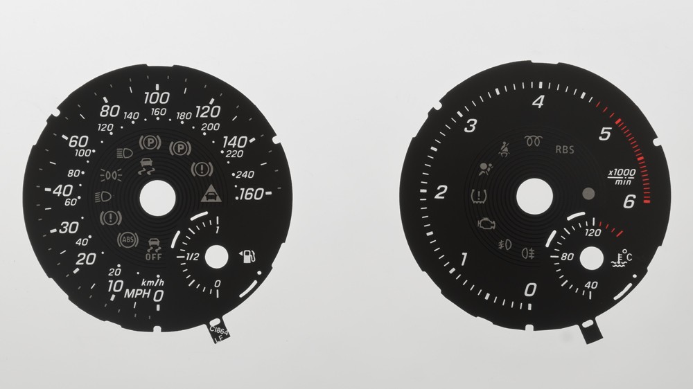 Mercedes GLE (Left Hand Fuel Filler Cap), KMH to MPH Conversion Dial for imported / exported vehicle. Part No. C1864LF