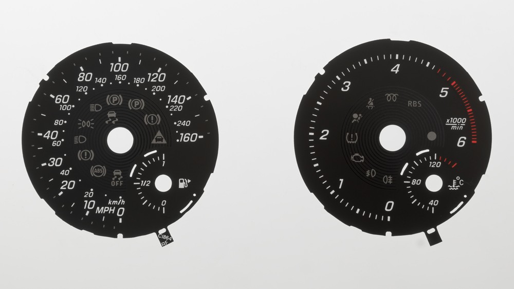 Mercedes GLE (Right Hand Fuel Filler Cap), KMH to MPH Conversion Dial for imported / exported vehicle. Part No. C1864
