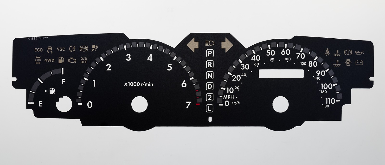 Toyota Noah, Voxy & Esquire KMH to MPH Conversion Dial for imported / exported vehicle. Part No. C1883