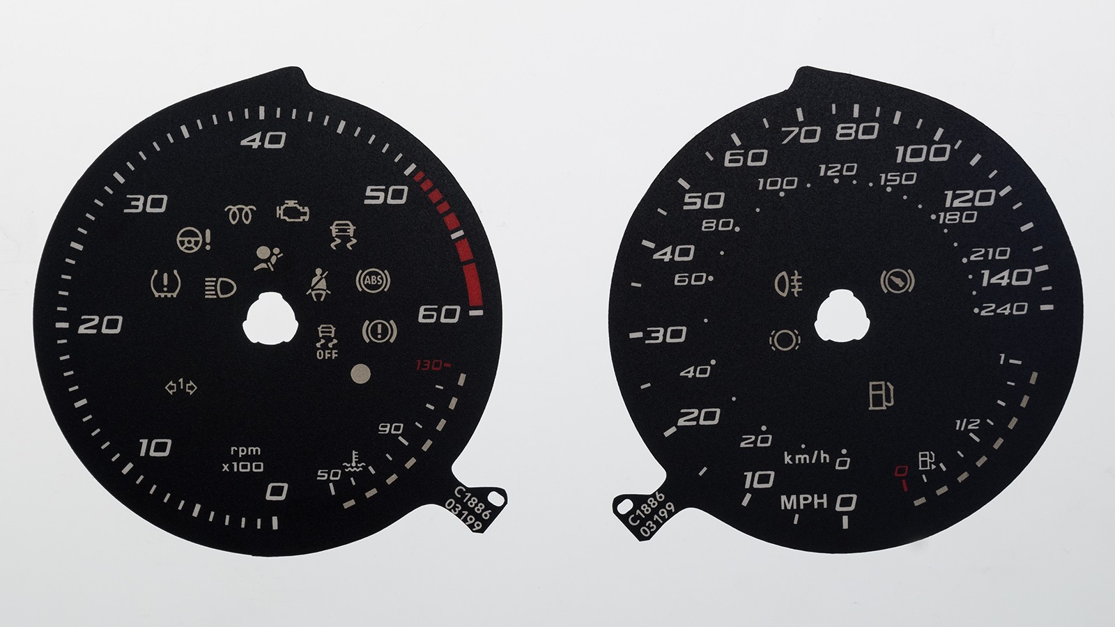 Arona KMH to MPH Conversion Dial for imported / exported vehicle. Part No. C1886