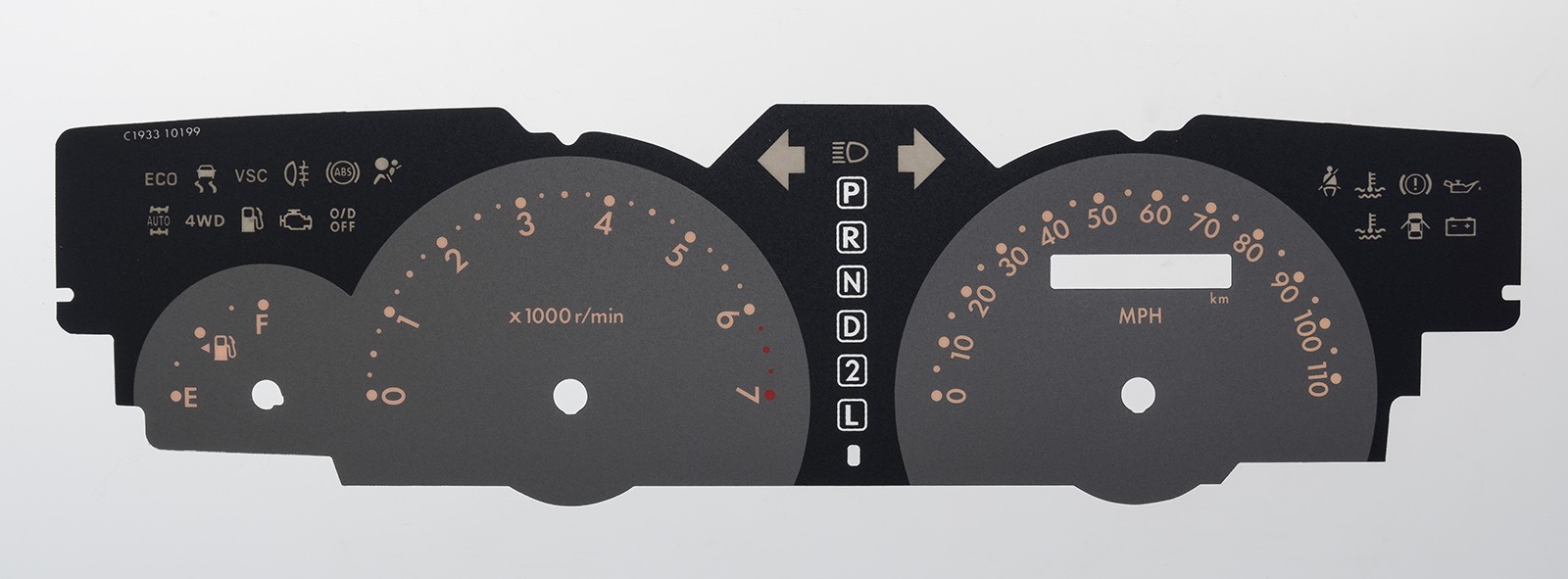 Toyota Noah, Voxy & Esquire KMH to MPH Conversion Dial for imported / exported vehicle. Part No. C1933