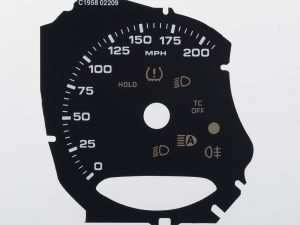 Porsche 911 (991), Boxster, Cayman & Macan, Black or White KMH to MPH Conversion Dial for imported / exported vehicle. Part No. C1958