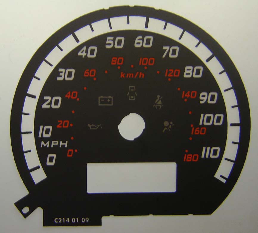 Swift. KMH to MPH Conversion Dial for imported vehicle. Part No. C214