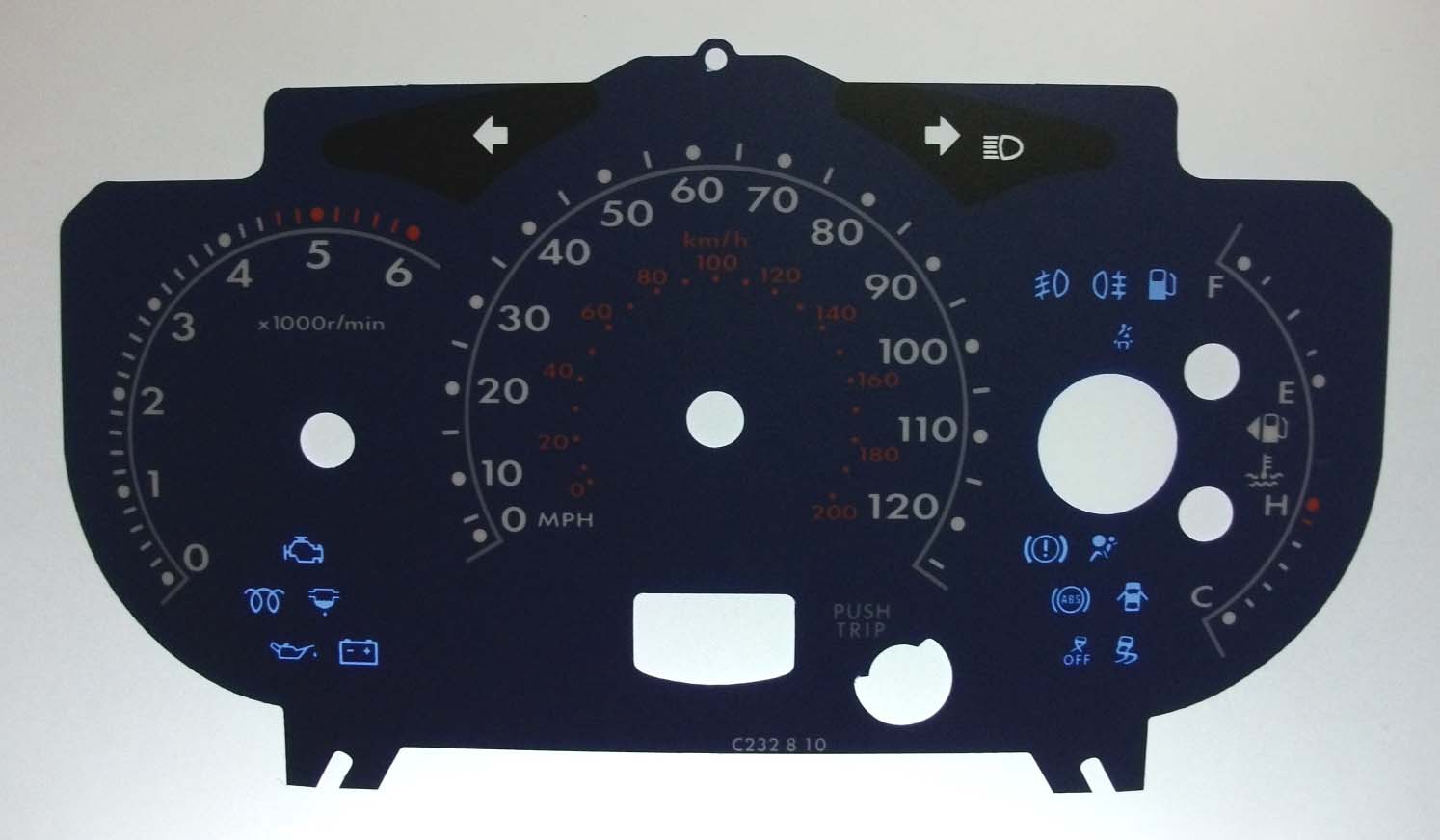 L200 / Triton KMH to MPH Conversion Dial for imported vehicle. Part No. C232