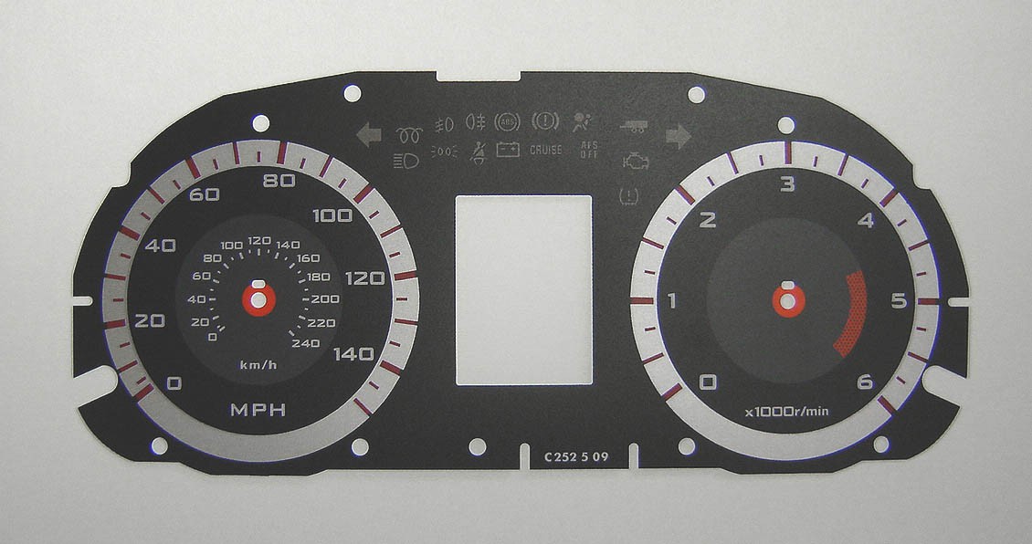 Outlander (Diesel). KMH to MPH Conversion Dial for imported vehicle. Part No. C252