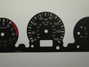 X-Trail Dial. KMH to MPH Conversion Dial for imported vehicle. Part No. C283
