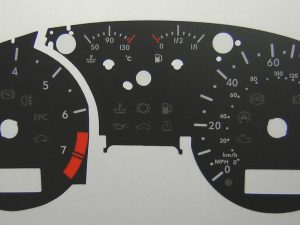 Bora. KMH to MPH Conversion Dial for imported vehicle. Part No. C287