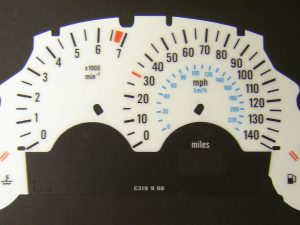Vauxhall Tigra. KMH to MPH Conversion Dial for imported vehicle. Part No. C319