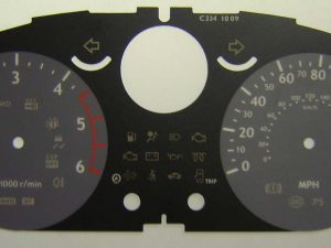 Qashqai, Xtrail. KMH to MPH Conversion Dial for imported vehicle (Diesel). Part No. C334
