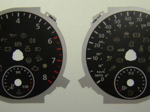 V W Tiguan 150MPH / 240kmh. KMH to MPH Conversion Dial for imported vehicle. Part No. C356
