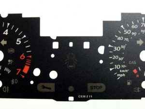 Clio 2006 - 2012. KMH to MPH Conversion Dial for imported vehicle. Part No. C536