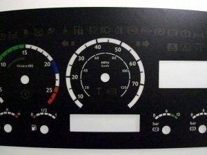Scania 164L, R500 (2000-2004 approx.), & P230 Truck KMH to MPH Conversion Dial for imported vehicle. Part No. C574