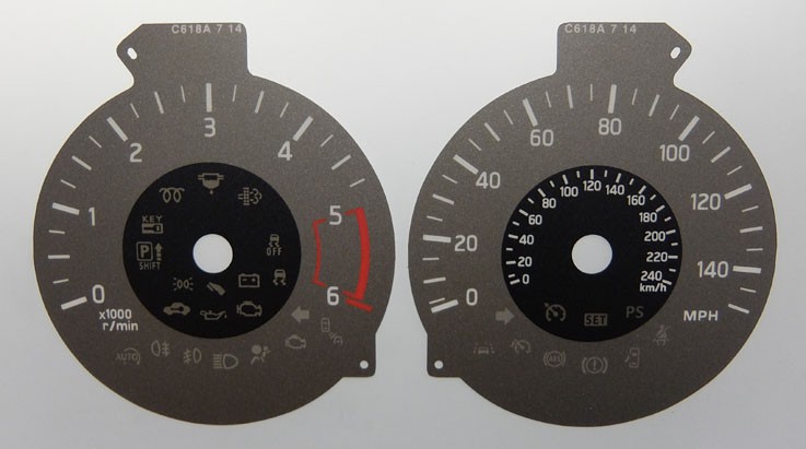 Juke (Diesel) KMH to MPH Conversion Dial for imported vehicle. Part No. C618A