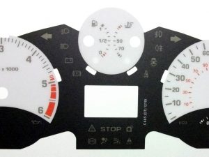 207 Diesel with oil temp gauge, KMH to MPH Conversion Dial for an imported vehicle. Part No. C685(OT)