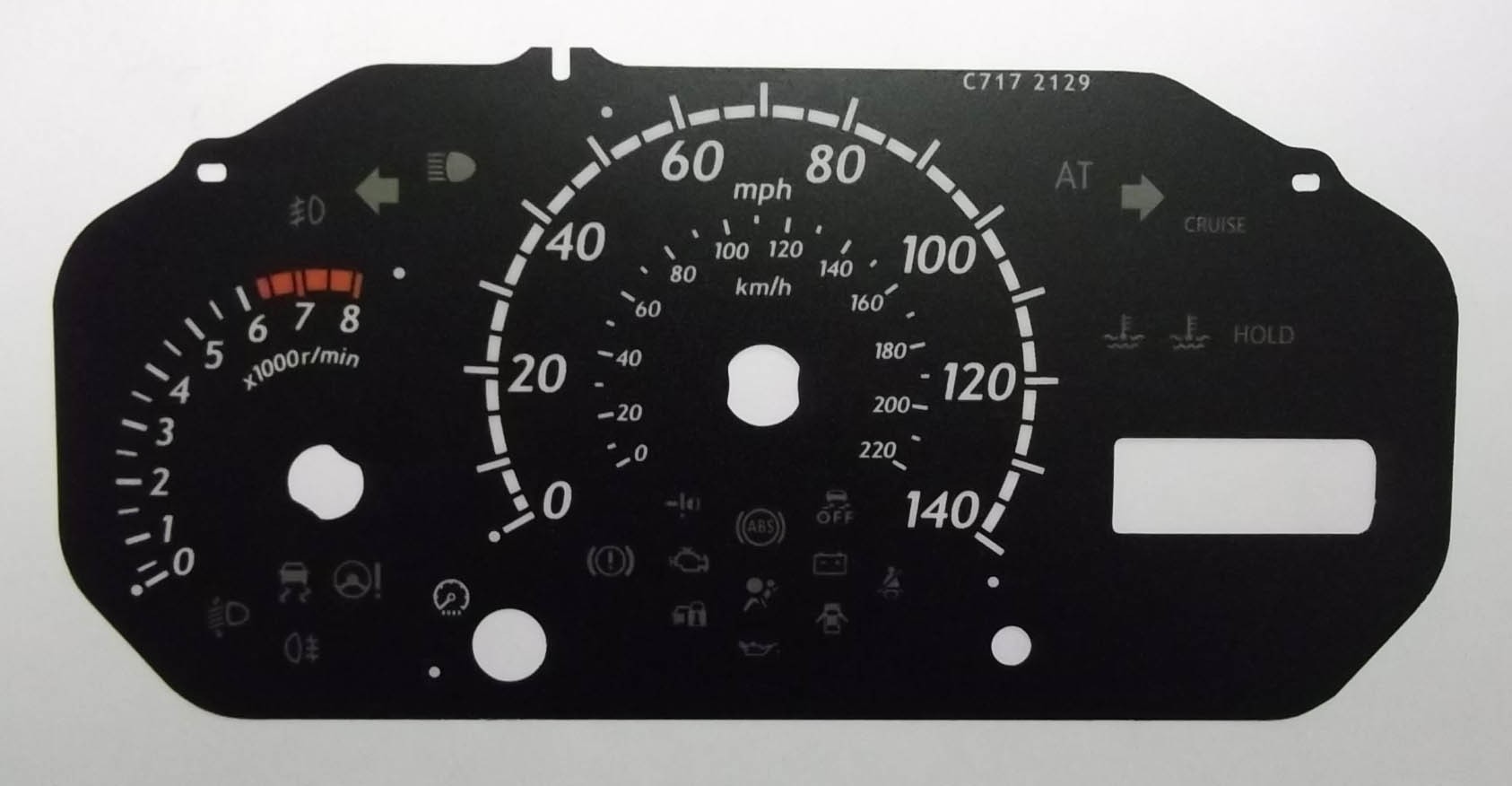 Mazda 2 MK3 (2007 – 2014). KMH to MPH Conversion Dial for imported vehicle. Part No. C717