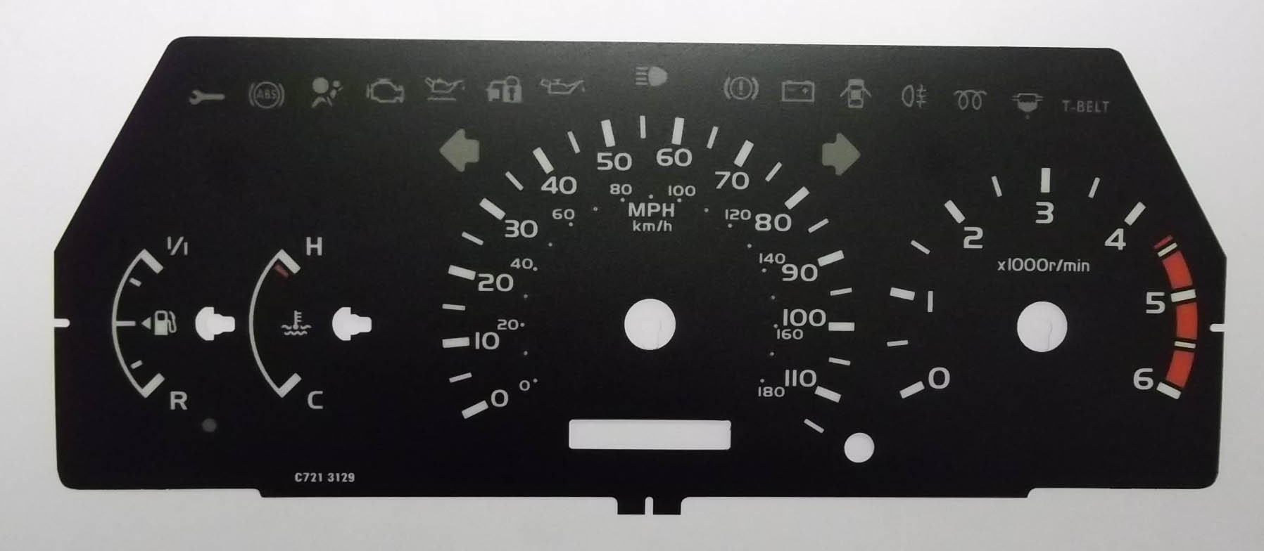 HiAce. KMH to MPH Conversion Dial for imported vehicle. Part No. C721