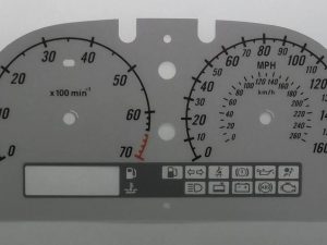 VX220 / Speedster. KMH to MPH Conversion Dial for imported vehicle. Part No. C729