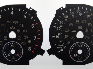 V W Tiguan 150MPH / 240kmh. KMH to MPH Conversion Dial for imported vehicle. Part No. C741