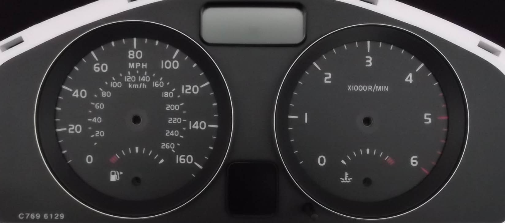 Volvo C30, S40 and V50 Diesel (2008-2012) KMH to MPH Conversion Dial for imported vehicle. Part No. C769