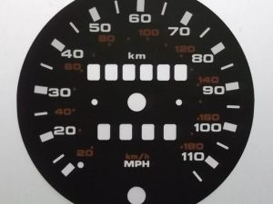 Transporter T25. KMH to MPH Conversion Dial for imported vehicle. Part No. C814
