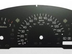 Avensis MK1 Automatic, Petrol (approx 1997 - 2003) KMH to MPH Conversion Dial for imported vehicle. Part No. C817