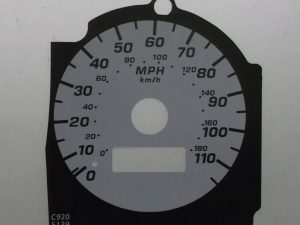Impreza WRX STi V4, V5, V6, 1996 - 2000. KMH to MPH Conversion Dial for imported vehicle. Part No. C920