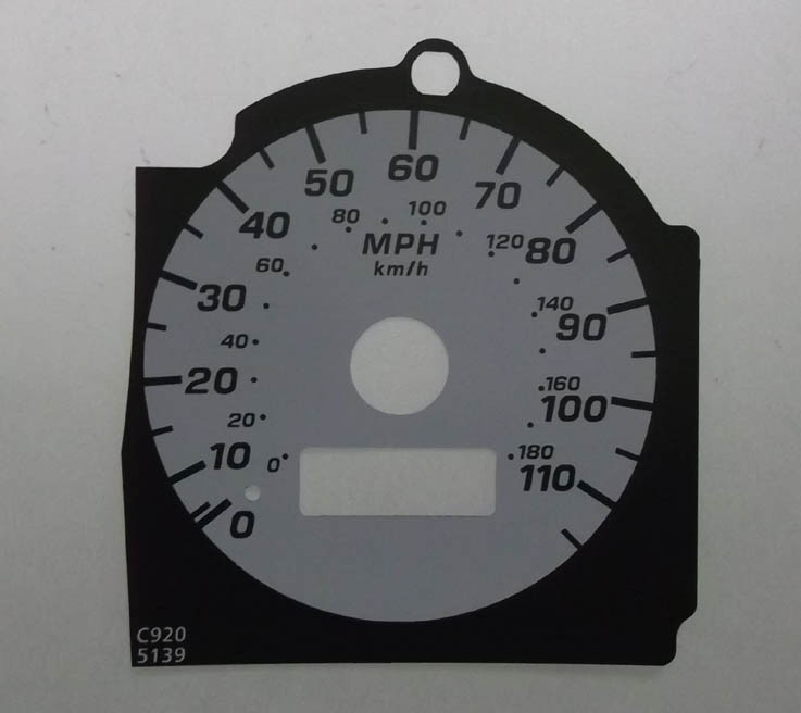Impreza WRX STi V4, V5, V6, 1996 – 2000. KMH to MPH Conversion Dial for imported vehicle. Part No. C920