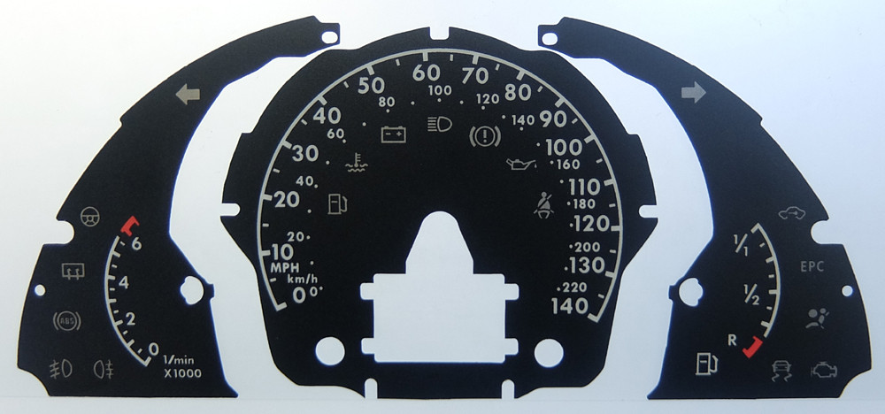 Fox KMH to MPH Conversion Dial for imported vehicle. Part No. C129