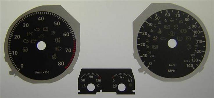 Golf Mk5. Petrol. 140 MPH. Revs: red line 6500 – 8000. For imported vehicle. Part No. C069