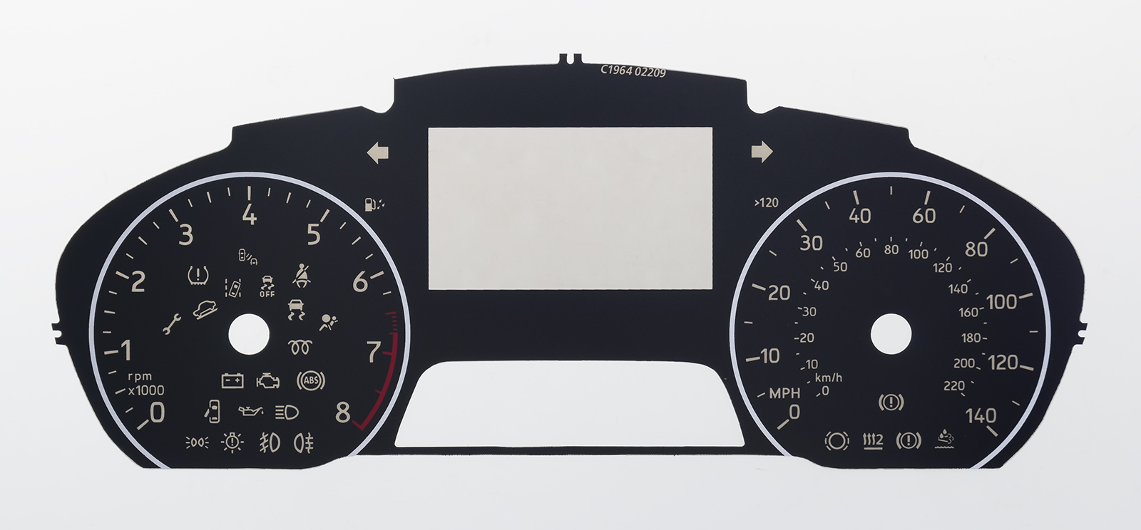 Ford Ecosport ST Line KMH to MPH Conversion Dial for imported vehicle. Part No. C1964