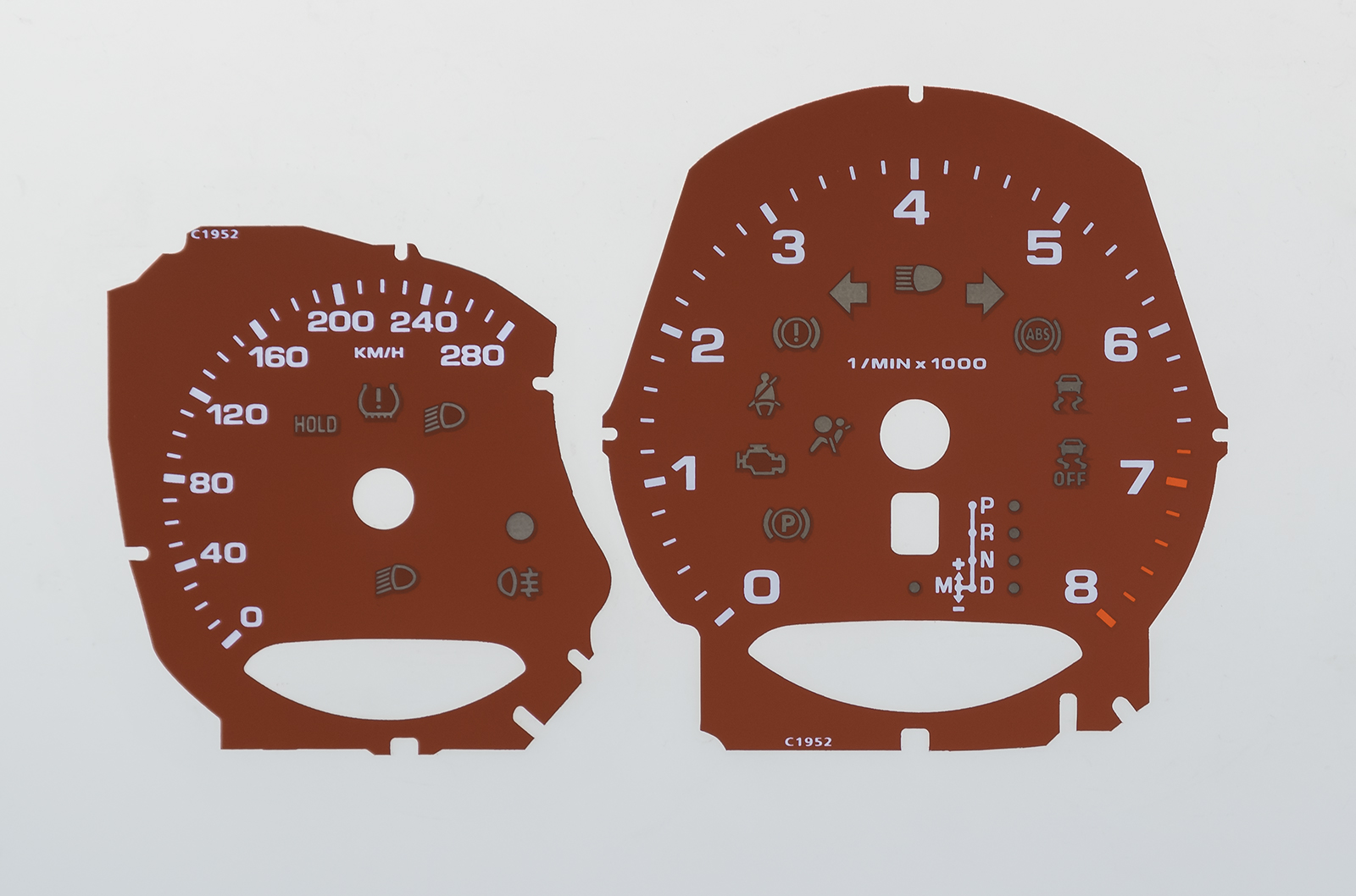Porsche Cayman & Macan MPH to KMH Conversion Dial for imported vehicle. Part No. C1952