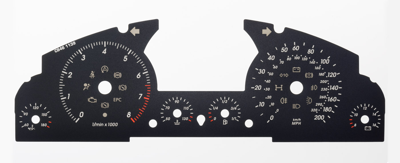 VW Touareg W12. KMH to MPH Conversion Dial for imported vehicle. Part No. C846